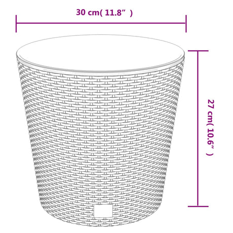 Plantenbak uitneembare bak rattan-look 15/15,3 L PP antraciet - AllerleiShop