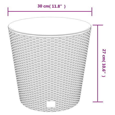 Plantenbak met uitneembare bak rattan-look 15/15,3 L PP wit - AllerleiShop