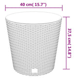 Plantenbak uitneembare bak rattan-look 35/37,5 L PP antraciet - AllerleiShop