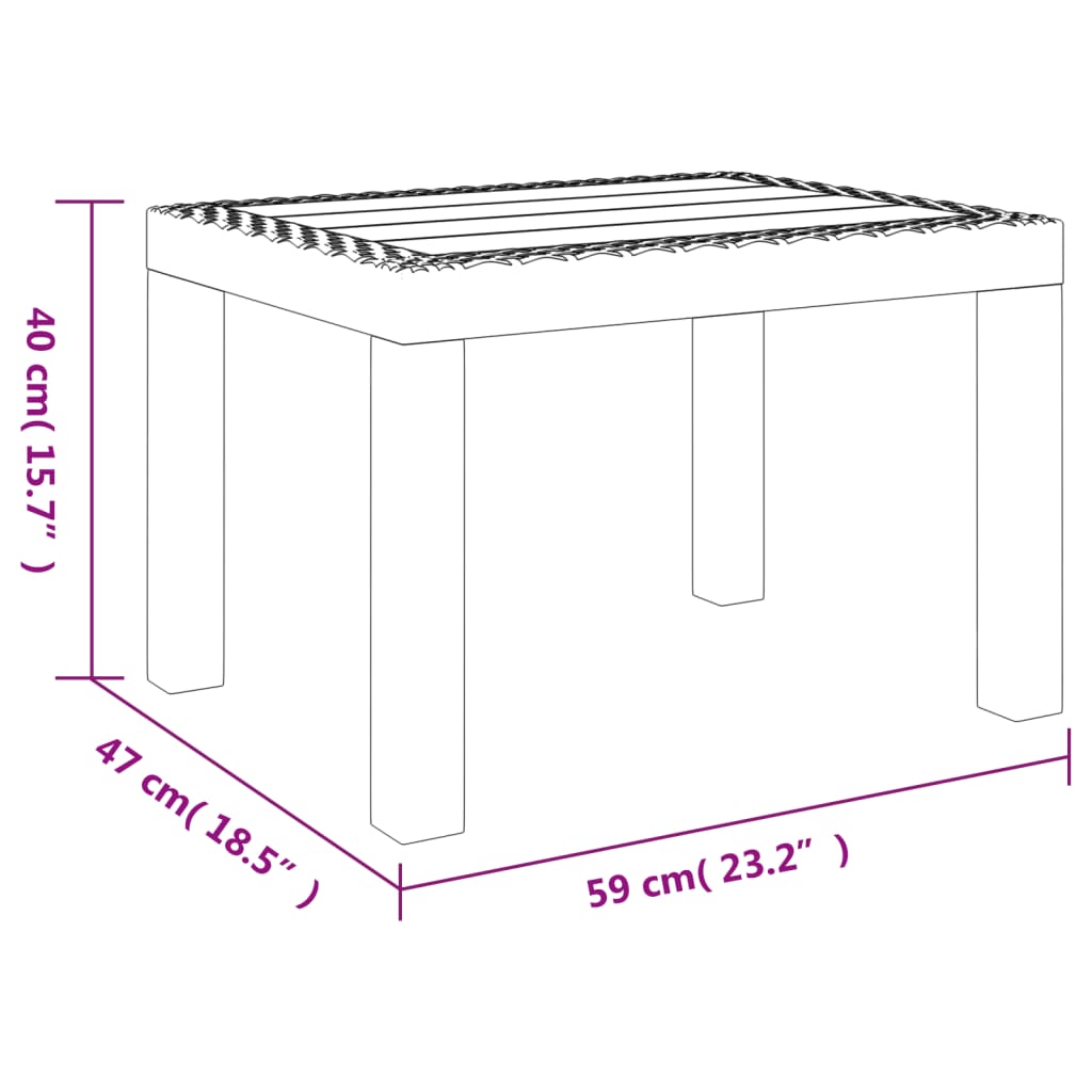 Tuintafel 59x47x40 cm PP wit - AllerleiShop