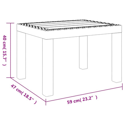 Tuintafel 59x47x40 cm PP wit - AllerleiShop