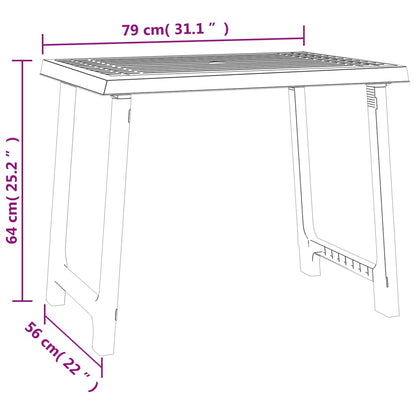 Campingtafel hout-look 79x56x64 cm PP antracietkleurig - AllerleiShop