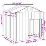 Hondenhok met dak 117x103x123 cm gegalvaniseerd staal antraciet