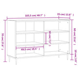 Dressoir 103,5x35x70 cm bewerkt hout wit - AllerleiShop