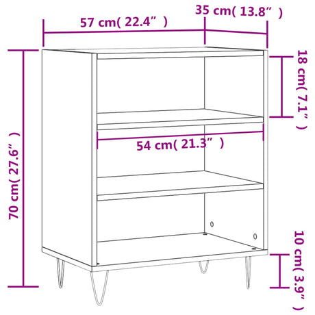 Dressoir 57x35x70 cm bewerkt hout wit - AllerleiShop