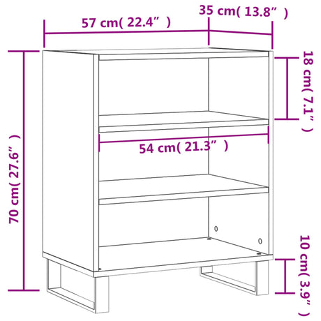 Dressoir 57x35x70 cm bewerkt hout wit - AllerleiShop