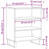 Dressoir 57x35x70 cm bewerkt hout betongrijs - AllerleiShop