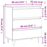 Dressoir 60x35x70 cm bewerkt hout betongrijs - AllerleiShop