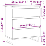 Dressoir 60x35x70 cm bewerkt hout betongrijs - AllerleiShop