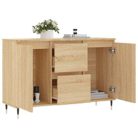 Dressoir 104x35x70 cm bewerkt hout sonoma eikenkleurig - AllerleiShop