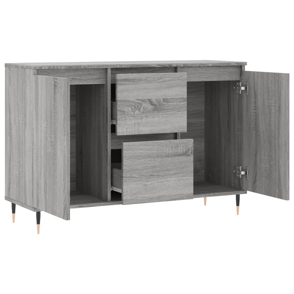 Dressoir 104x35x70 cm bewerkt hout grijs sonoma eikenkleurig - AllerleiShop