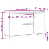 Dressoir 104x35x70 cm bewerkt hout grijs sonoma eikenkleurig - AllerleiShop