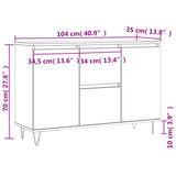 Dressoir 104x35x70 cm bewerkt hout wit - AllerleiShop