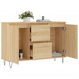 Dressoir 104x35x70 cm bewerkt hout sonoma eikenkleurig - AllerleiShop