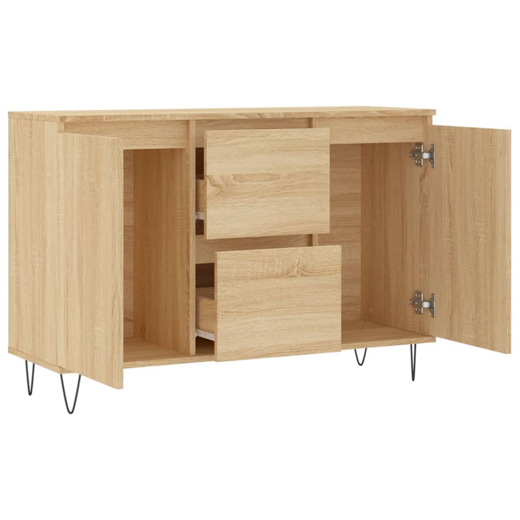 Dressoir 104x35x70 cm bewerkt hout sonoma eikenkleurig - AllerleiShop