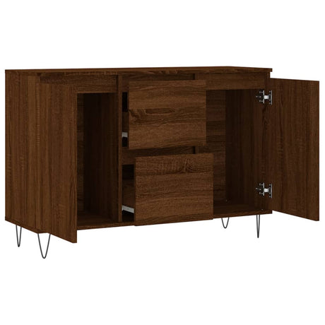 Dressoir 104x35x70 cm bewerkt hout bruin eikenkleur - AllerleiShop