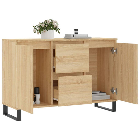 Dressoir 104x35x70 cm bewerkt hout sonoma eikenkleurig - AllerleiShop