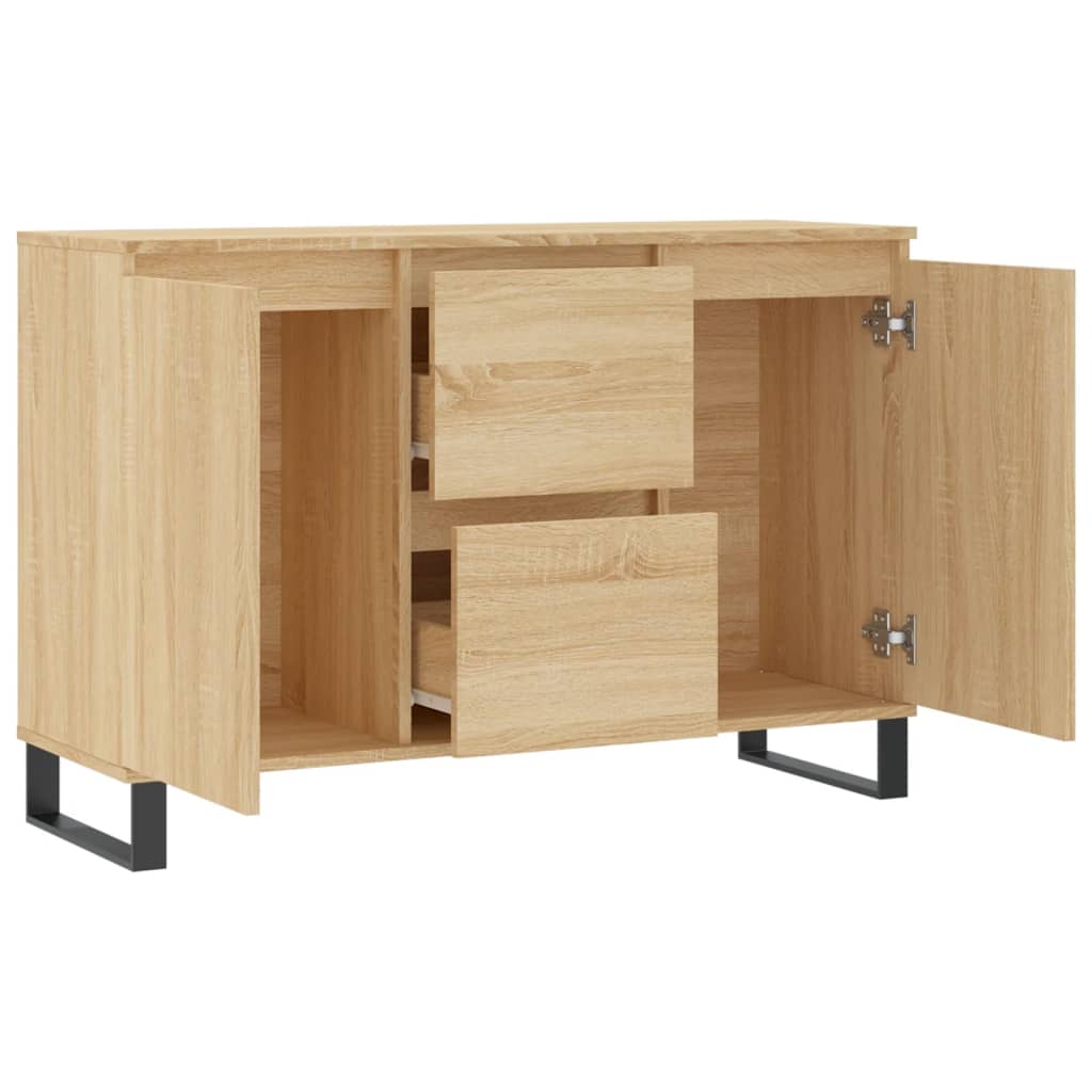 Dressoir 104x35x70 cm bewerkt hout sonoma eikenkleurig - AllerleiShop