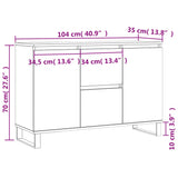 Dressoir 104x35x70 cm bewerkt hout sonoma eikenkleurig - AllerleiShop