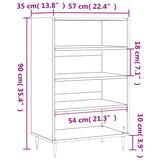 Hoge kast 57x35x90 cm bewerkt hout wit - AllerleiShop