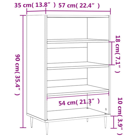 Hoge kast 57x35x90 cm bewerkt hout bruin eikenkleur - AllerleiShop