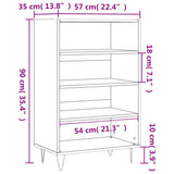 Hoge kast 57x35x90 cm bewerkt hout wit - AllerleiShop