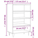 Hoge kast 57x35x90 cm bewerkt hout zwart - AllerleiShop