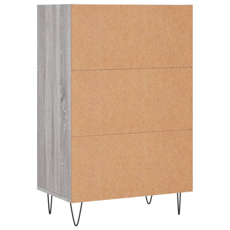 Hoge kast 57x35x90 cm bewerkt hout grijs sonoma eikenkleurig - AllerleiShop