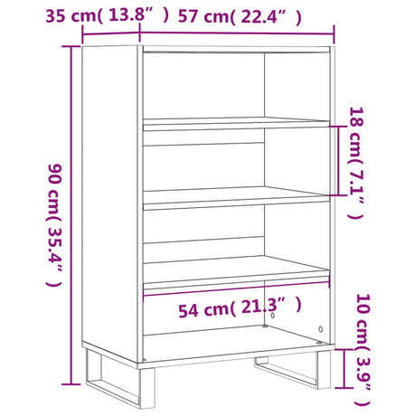 Hoge kast 57x35x90 cm bewerkt hout wit - AllerleiShop