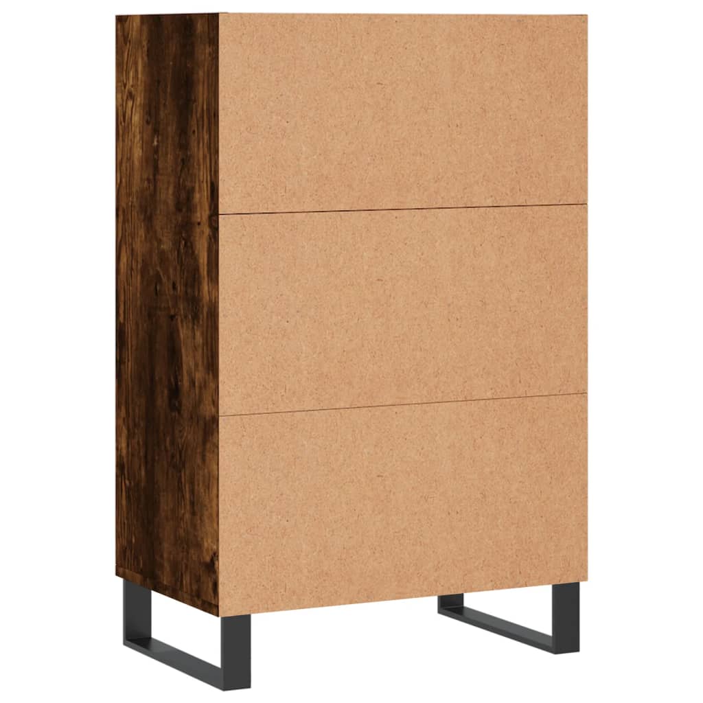 Hoge kast 57x35x90 cm bewerkt hout gerookt eikenkleurig - AllerleiShop