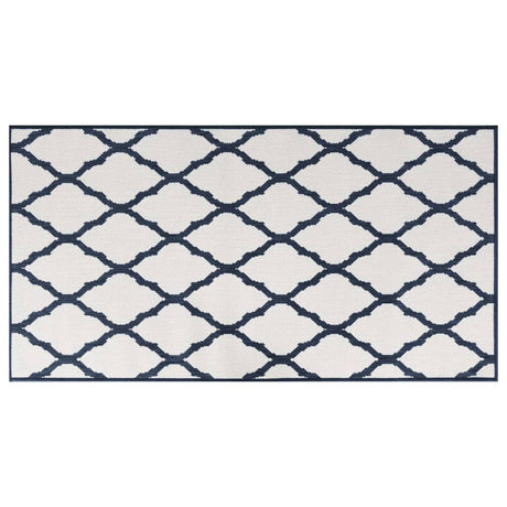 Buitenkleed omkeerbaar 80x150 cm marineblauw en wit - AllerleiShop