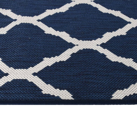 Buitenkleed omkeerbaar 80x150 cm marineblauw en wit - AllerleiShop