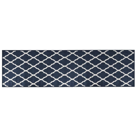 Buitenkleed omkeerbaar 80x250 cm marineblauw en wit - AllerleiShop