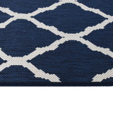 Buitenkleed omkeerbaar 80x250 cm marineblauw en wit - AllerleiShop