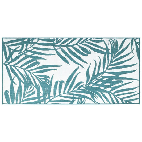 Buitenkleed omkeerbaar 80x150 cm aqua en wit - AllerleiShop
