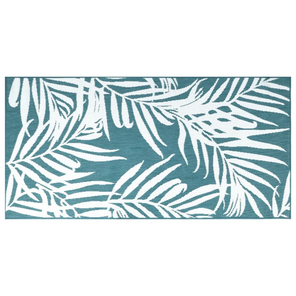 Buitenkleed omkeerbaar 80x150 cm aqua en wit - AllerleiShop