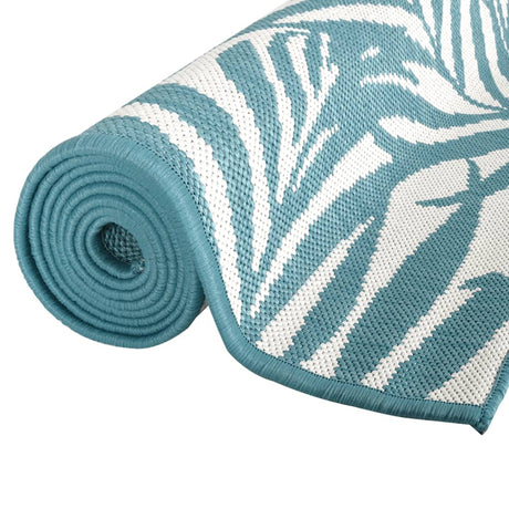 Buitenkleed omkeerbaar 80x150 cm aqua en wit - AllerleiShop