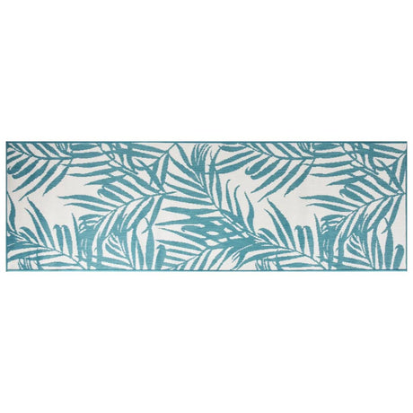 Buitenkleed omkeerbaar 80x250 cm aqua en wit - AllerleiShop