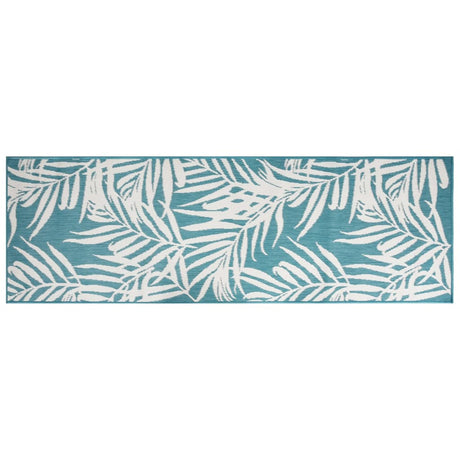 Buitenkleed omkeerbaar 80x250 cm aqua en wit - AllerleiShop