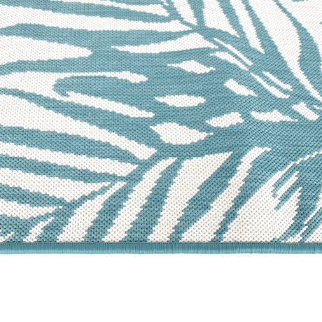 Buitenkleed omkeerbaar 80x250 cm aqua en wit - AllerleiShop