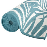 Buitenkleed omkeerbaar 80x250 cm aqua en wit - AllerleiShop