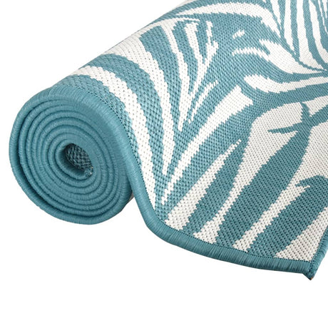 Buitenkleed omkeerbaar 80x250 cm aqua en wit - AllerleiShop