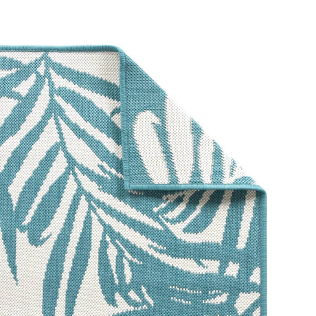 Buitenkleed omkeerbaar 80x250 cm aqua en wit - AllerleiShop