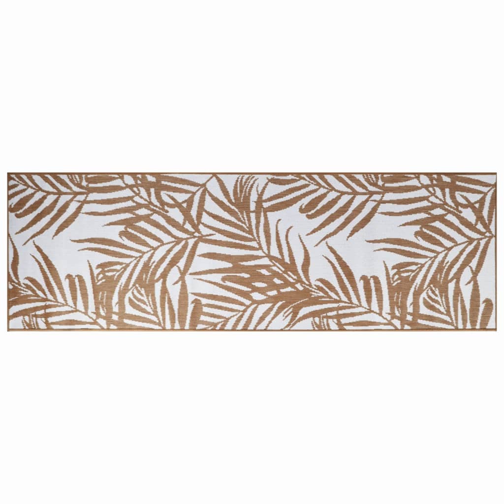Buitenkleed omkeerbaar 80x250 cm bruin en wit - AllerleiShop