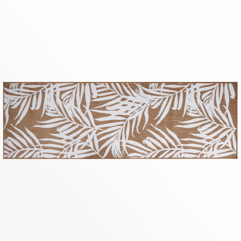Buitenkleed omkeerbaar 80x250 cm bruin en wit - AllerleiShop