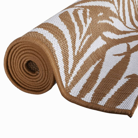 Buitenkleed omkeerbaar 80x250 cm bruin en wit - AllerleiShop