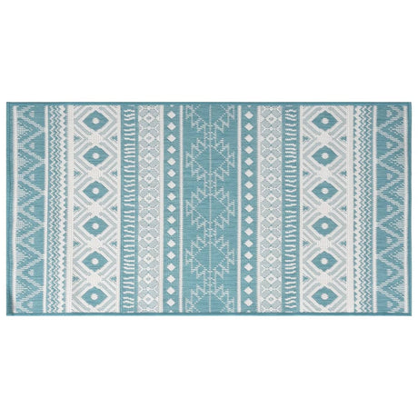 Buitenkleed omkeerbaar 80x150 cm aqua en wit - AllerleiShop
