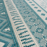 Buitenkleed omkeerbaar 80x150 cm aqua en wit - AllerleiShop
