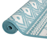 Buitenkleed omkeerbaar 80x150 cm aqua en wit - AllerleiShop