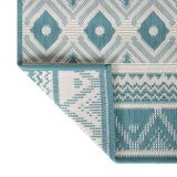 Buitenkleed omkeerbaar 80x150 cm aqua en wit - AllerleiShop